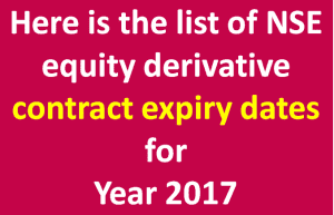 Here is the list of NSE equity derivative contract expiry dates for Year 2017