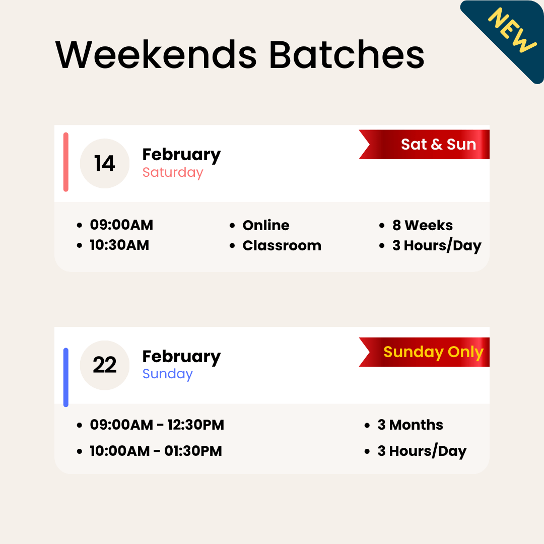 February 2026 weekend stock market training in Chennai with Sat and Sun 8-week batch starting February 14 and Sunday-only 3-month batch starting February 22, available online and classroom training at Kodambakkam and Guindy.