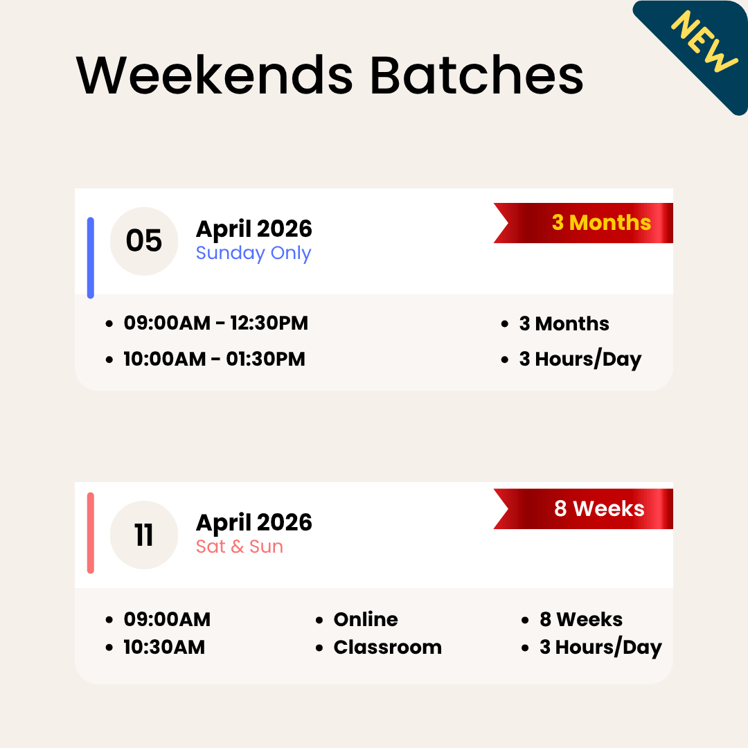 April 2026 Weekend Stock Market Training in Chennai – Sunday Only & Sat-Sun Batches April 2026 weekend stock market training in Chennai with Sunday-only 3-month batch starting April 5 and Sat and Sun 8-week batch starting April 11, available online and classroom training at Kodambakkam and Guindy.